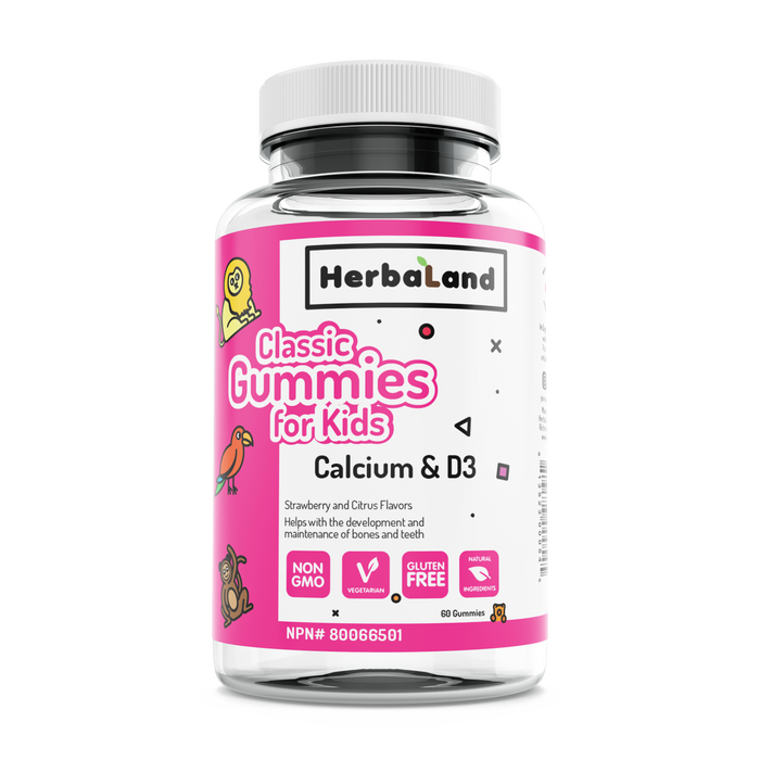 Classic Gummies for Kids: Calcium and D - Herbaland 